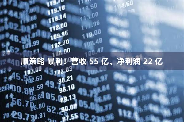 顺策略 暴利！营收 55 亿、净利润 22 亿